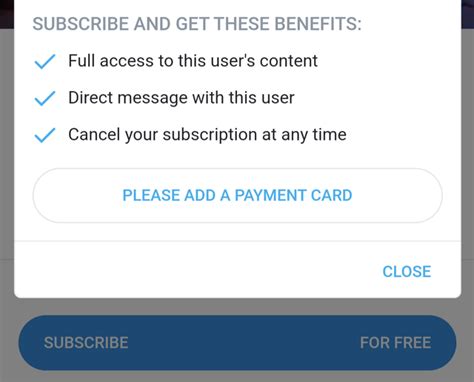 Cant subscribe to a free user without entering a。